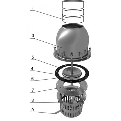 Kosze ssące z zaworem stopowym, proste do węża