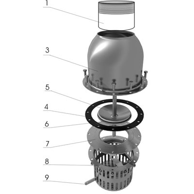 Kosze ssące z zaworem zwrotnym, proste gwintowane