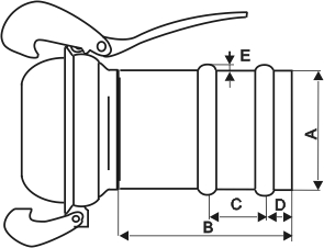 Okucie szybkozłączne węży ssących typu BAUER męskie