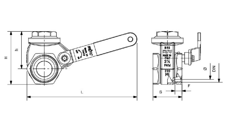 Zasuwy  klinowe mosiężne z dźwignią