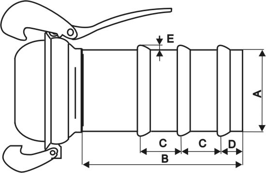 Okucia szybkozłączne węży tłocznych, męskie typ B